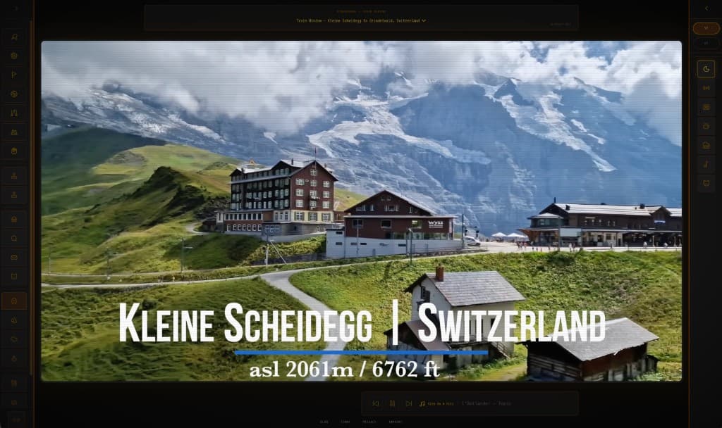 slowcast.net train window atmosphere — Kleine Scheidegg to Grindelwald, Switzerland